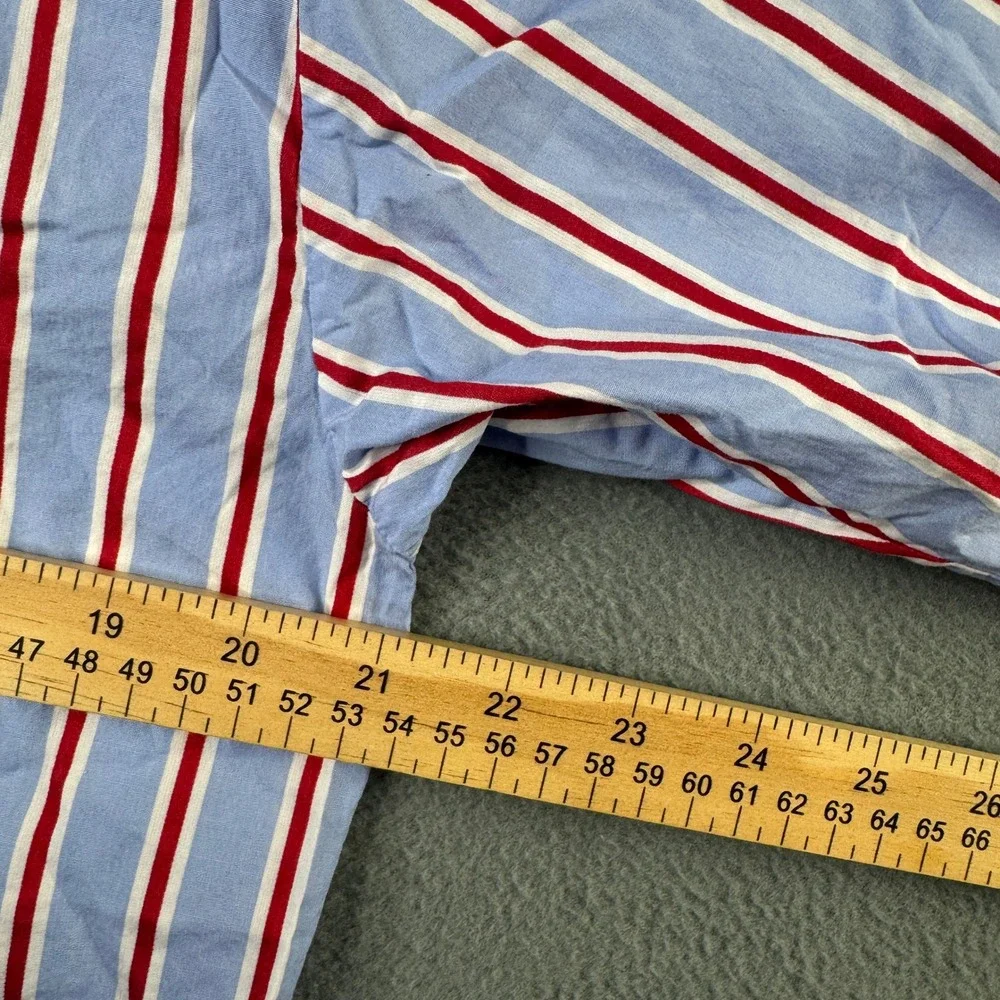 Sleepy‎ Jones Pajama Top XS Blue Red White Striped Cotton 3/4 Sleeve Button Down